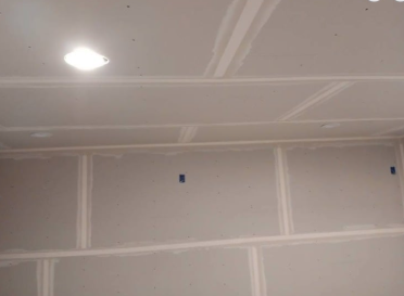 Finished, taped and sanded drywall ceiling